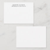 Plain Elegant Classical Black White Minimalist Begleitkarte (Vorne/Hinten)