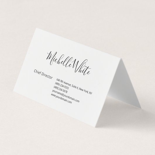 Plain Elegant White Professional Modern Visitenkarten (Vorderseite)