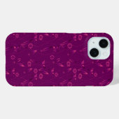 Plain floral pattern retro burgundy Case-Mate iPhone hülle (Rückseite (Horizontal))