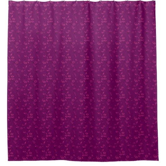 Plain floral pattern retro burgundy duschvorhang (Vorderseite)