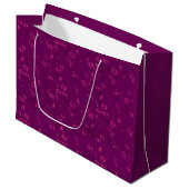Plain floral pattern retro burgundy große geschenktüte (Vorderseite Schrägansicht)