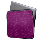 Plain floral pattern retro burgundy laptopschutzhülle (Vorderseite Links)