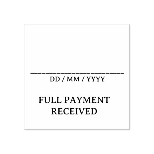 Plain "FULL PAYMENT RECEIVED" Gummistempel (Prägung)