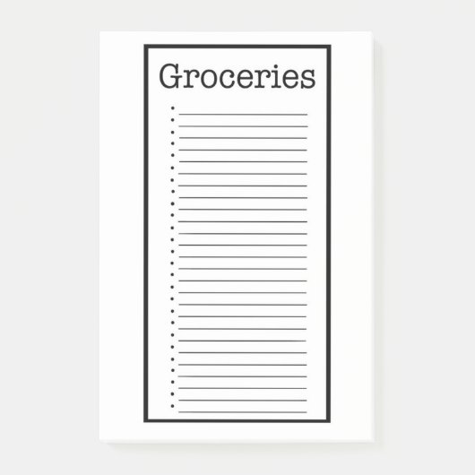 Plain Grocery List Post it Notes Post-it Klebezettel (Vorderseite)