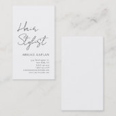 Plain Hair Stylist Modern Minimalist Elegant Visitenkarte (Vorne/Hinten)