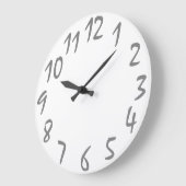 plain handwriting numbers wall clock große wanduhr (Winkel)