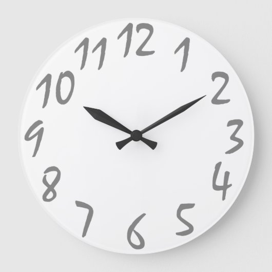 plain handwriting numbers wall clock große wanduhr (Vorderseite)