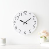plain handwriting numbers wall clock große wanduhr (Zuhause)