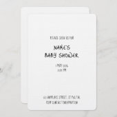 Plain Invitation Template - Baby Shower 1 - Simple Einladung (Vorne/Hinten)