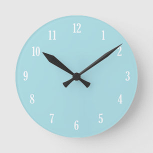 Plain light blue clock runde wanduhr