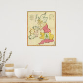 Plain map British Islands Poster (Küche)