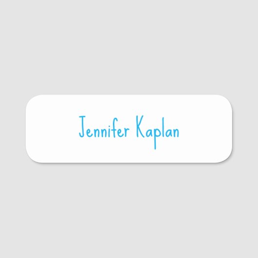 Plain Minimalist Professional Casual Handwriting Namensschild (Vorderseite)