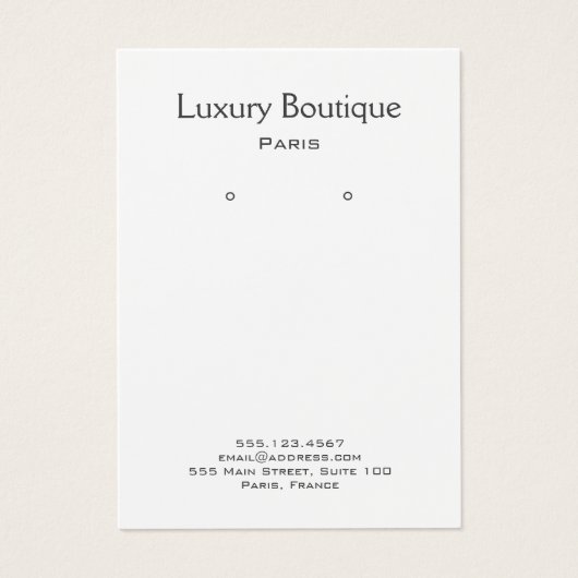 Plain Minimum White Jewelry Earring Display (Vorderseite)