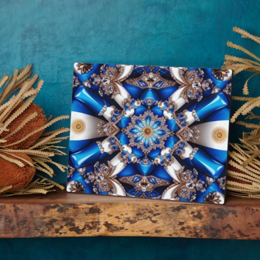 Plain mit argentinischen Farben Modernes Design Fotoplatte (Seite)