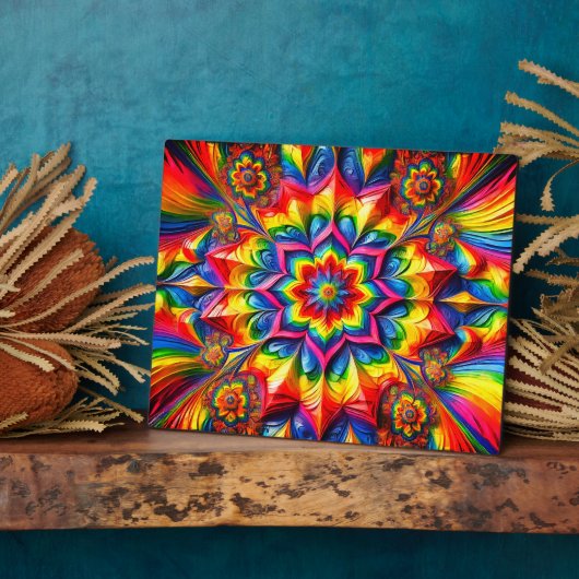 Plain mit LGBTQ Farben Modernes Design Fotoplatte (Seite)