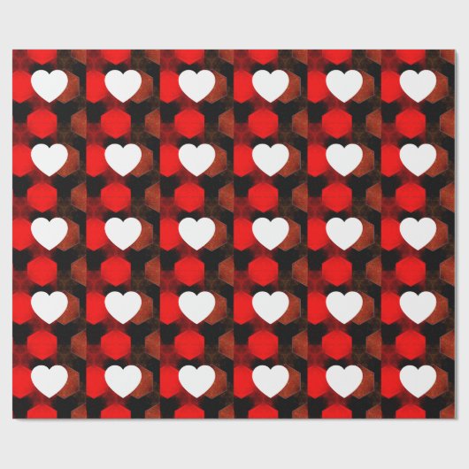 Plain Modern Love Heart Graphic Geschenkpapier (Flach)