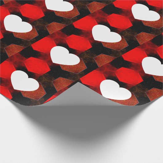Plain Modern Love Heart Graphic Geschenkpapier (Ecke)