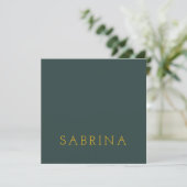 Plain Modern Minimalist Own Name Dusty Green Card (Stehend Vorderseite)