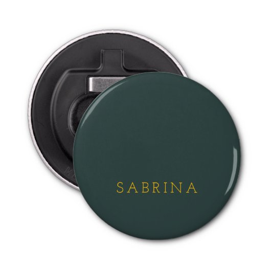 Plain Modern Minimalist Own Name Dusty Green Flaschenöffner (Vorderseite)