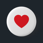 Plain Modern White Red Love Heart Graphic Button<br><div class="desc">Plain Minimalist Modern Designs. They're all simple,  attractive,  unique.</div>