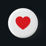 Plain Modern White Red Love Heart Graphic Button<br><div class="desc">Plain Minimalist Modern Designs. They're all simple,  attractive,  unique.</div>