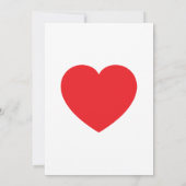 Plain Modern White Red Love Heart Graphic Dankeskarte (Rückseite)