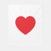 Plain Modern White Red Love Heart Graphic Fleecedecke (Vorderseite)