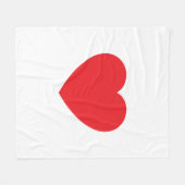Plain Modern White Red Love Heart Graphic Fleecedecke (Vorderseite (Horizontal))