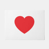 Plain Modern White Red Love Heart Graphic Fußmatte (Vorderseite)