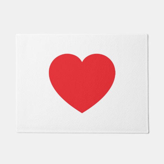 Plain Modern White Red Love Heart Graphic Fußmatte (Vorderseite)