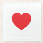 Plain Modern White Red Love Heart Graphic Glasuntersetzer<br><div class="desc">Plain Minimalist Modern Designs. They're all simple,  attractive,  unique.</div>