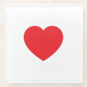 Plain Modern White Red Love Heart Graphic Glasuntersetzer (Vorderseite)