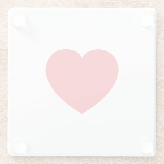 Plain Modern White Red Love Heart Graphic Glasuntersetzer (Rückseite)