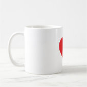 Plain Modern White Red Love Heart Graphic Kaffeetasse (Links)
