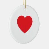 Plain Modern White Red Love Heart Graphic Keramik Ornament (Rechts)