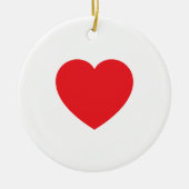 Plain Modern White Red Love Heart Graphic Keramik Ornament (Vorne)