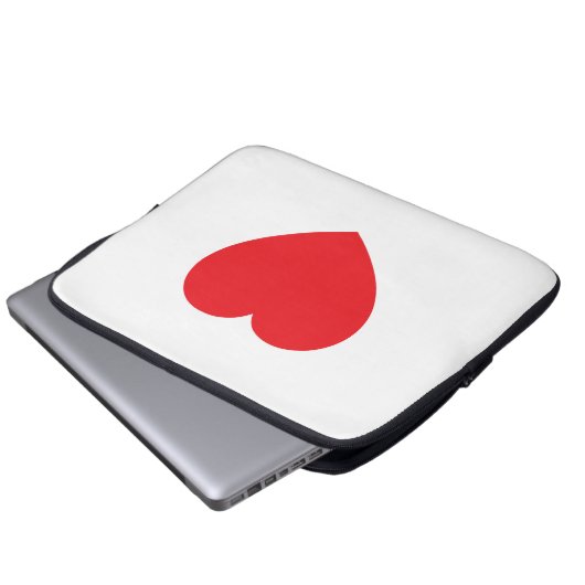 Plain Modern White Red Love Heart Graphic Laptopschutzhülle (Vorne Knopf)