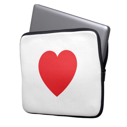 Plain Modern White Red Love Heart Graphic Laptopschutzhülle (Vorderseite Links)