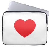 Plain Modern White Red Love Heart Graphic Laptopschutzhülle (Vorderseite)