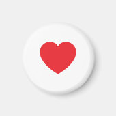 Plain Modern White Red Love Heart Graphic Magnet (Vorne)