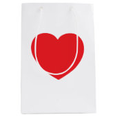 Plain Modern White Red Love Heart Graphic Mittlere Geschenktüte (Vorderseite)