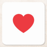Plain Modern White Red Love Heart Graphic Rechteckiger Pappuntersetzer<br><div class="desc">Plain Minimalist Modern Designs. They're all simple,  attractive,  unique.</div>