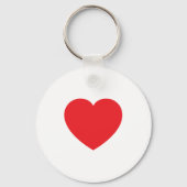 Plain Modern White Red Love Heart Graphic Schlüsselanhänger (Rückseite)