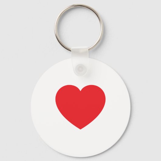 Plain Modern White Red Love Heart Graphic Schlüsselanhänger (Rückseite)