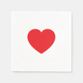 Plain Modern White Red Love Heart Graphic Serviette (Vorderseite)