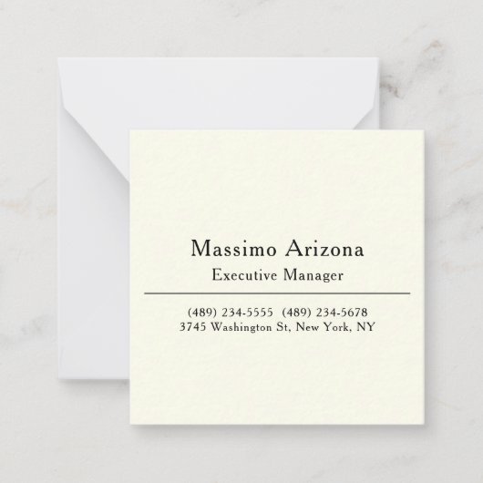 Plain Professional Modern Minimailst Mitteilungskarte (Vorderseite)