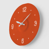 Plain Red Clock with White Nos >Kitchen Clocks Große Wanduhr (Winkel)