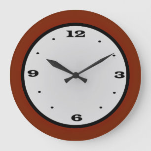 Plain Red White Black>Kitchen Clock Große Wanduhr