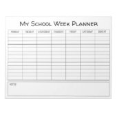 Plain School Week Notizblock (Vorderseite)