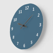 Plain Steel Blue Große Wanduhr (Winkel)